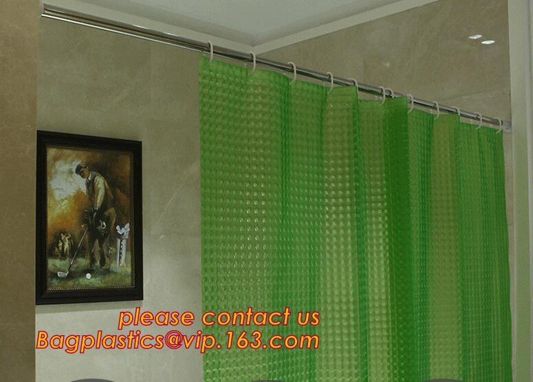 SCENERY PRINTING POLYESTER SHOWER CURTAIN, custom 3d eva shower curtain for bathroom, Popular cotton hooks polyester tex