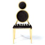 Elegant Velvet Upholstered Banquet Chairs with Gold Accents