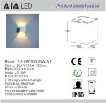 Waterproof adjustable 0-90degree black white led outdoor wall lights & outside