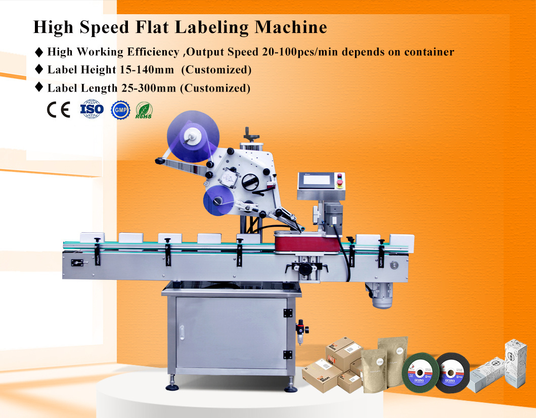 Flat Bag Pouch Label Applicator Square Plane Hand Sanitizer Bottle Labeling Sticker Machine