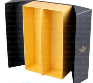 Quality two bottle wine packaging box middle opened-door liquor gift box brandy paper box whiskey pack box wholesale