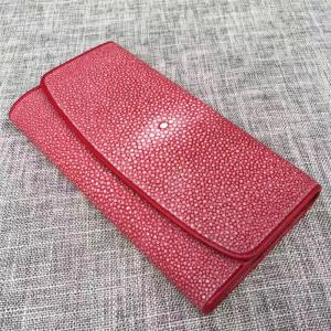 Quality Authentic Smooth Stingray Skin Lady Large Wallet Genuine Leather Female Clutch Coin Purse Women Long Card Holders wholesale