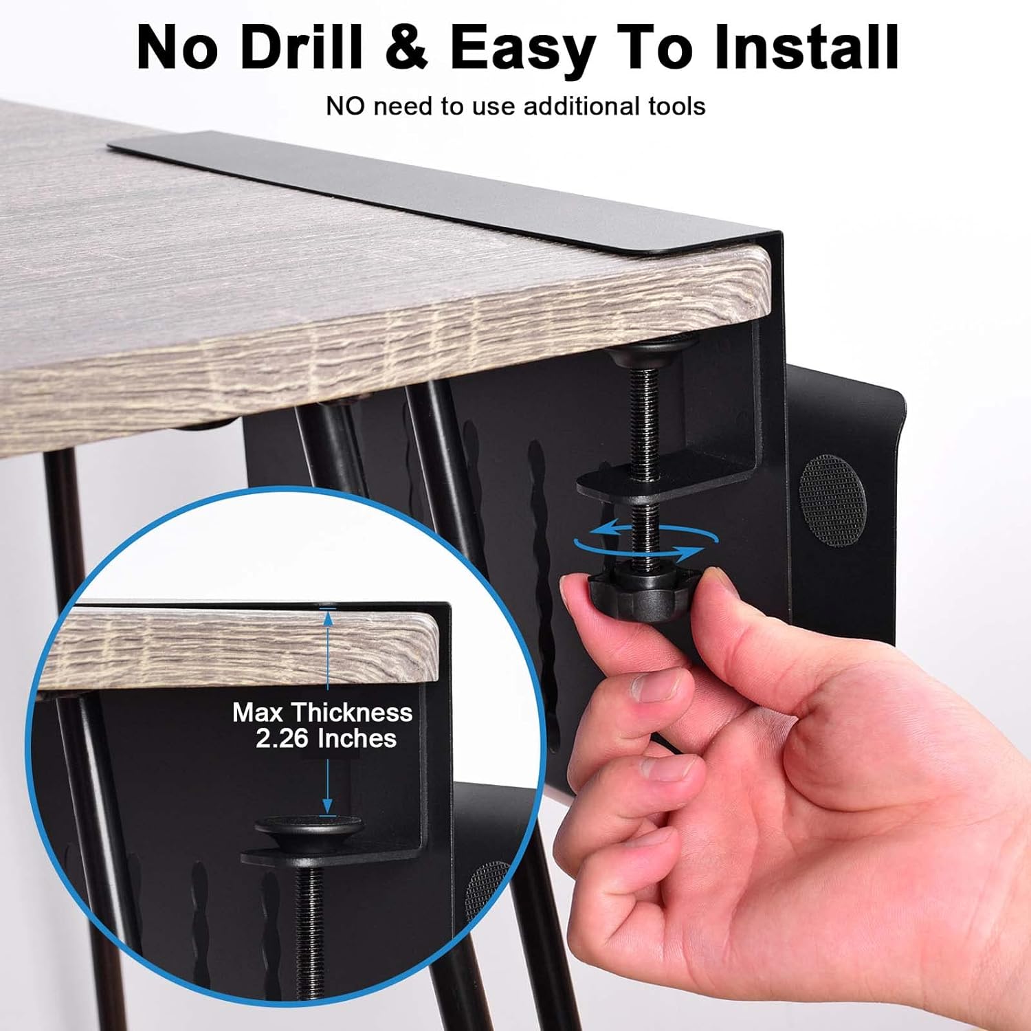 Efficiently Manage Wires with 40*10*12cm Under Desk Cable Organizer Tray Clamp Mount