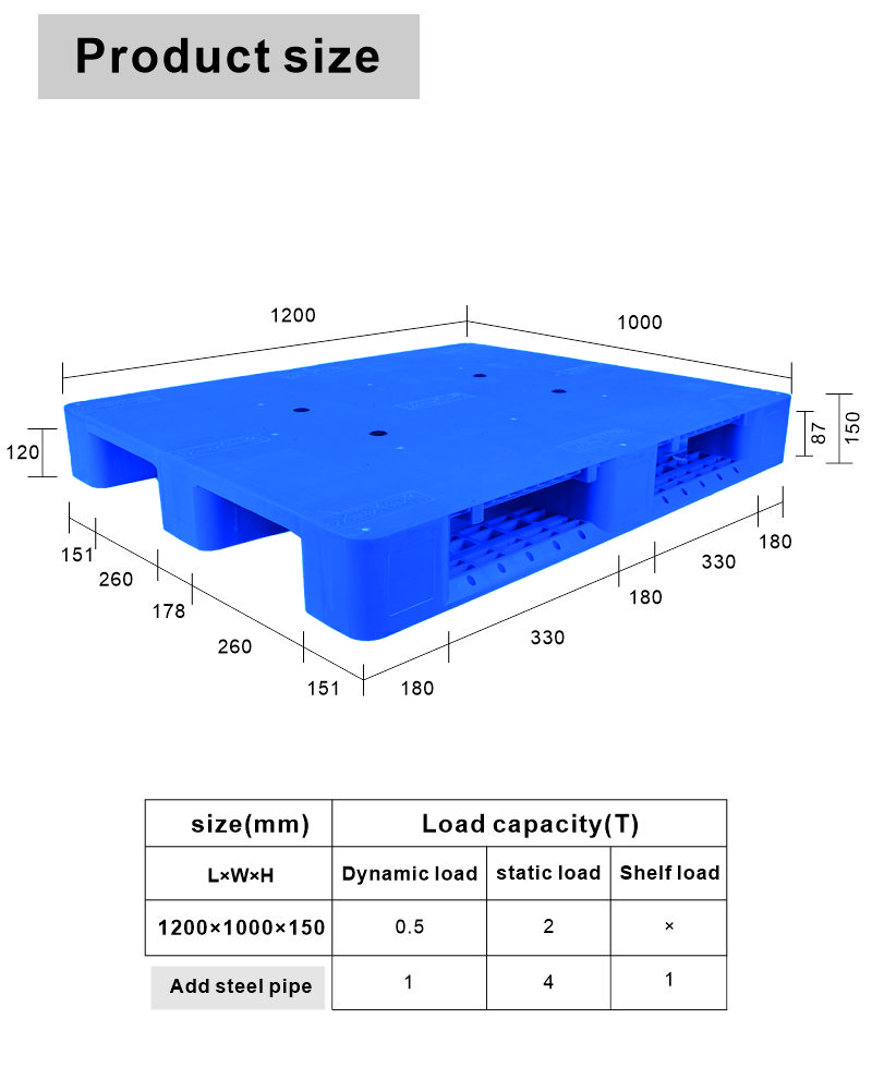Light Weight 1200 X 1200 mm Plastic Pallet with 6tone Static Load and 4-Way Entry Type