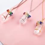 Handmade Healing Silvery Rock Crystal Quartz Necklace 23g
