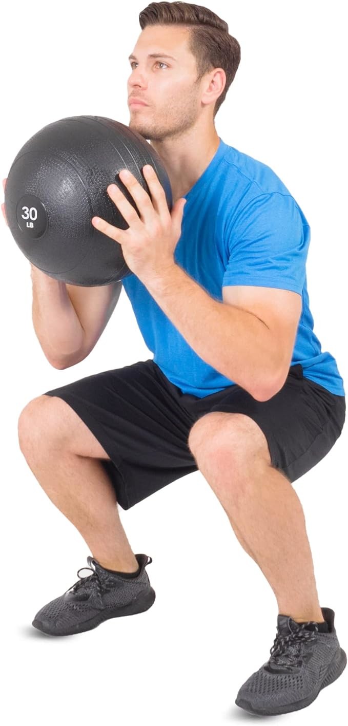 Gym Slam Ball - Weighted Fitness Medicine Ball with Easy Grip Tread