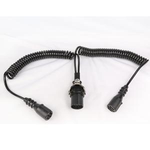 Quality Truck Adapter Coiled Trailer Wire 15 Pin To 2 * 7 Pin Plastic Moulded Plug wholesale
