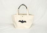 16oz 100% Cotton Canvas Tote Bags , Recyclable Tote Bag With Black Leather Logo