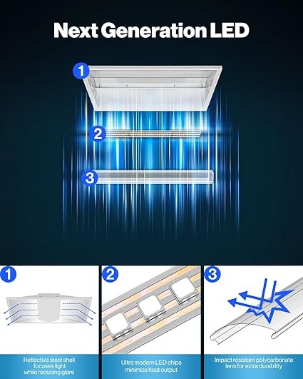 Aluminum LED Troffer Light 30W 25W 20W 15W 120° Beam Angle