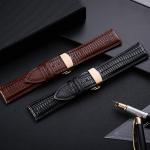 2020 Leather Fish Pattern Leather Band Soft Double Press Butterfly Buckle Strap