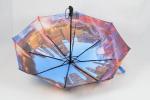 Digital Printing 3 Telescopic Golf Umbrella , Folding Golf Umbrella Soft Rubber