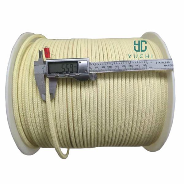 5.5*5.5mm Manufacturer high strength kevlar aramid cord rope for tamglass