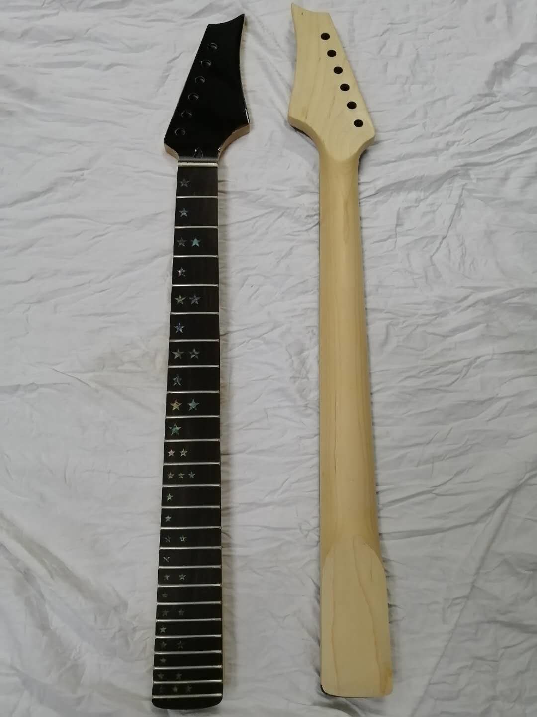 Custom Grand 22 Fret Roasted Maple Electric Guitar Neck for Handmade Tele Guitar Kits Gloss Finished with Bone Nut