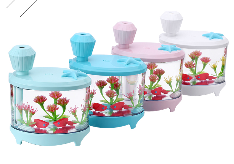 New Arrival Upgrade Version Mini Fish Tank Humidifier USB Anion Soothing Colorful Light Humidifier