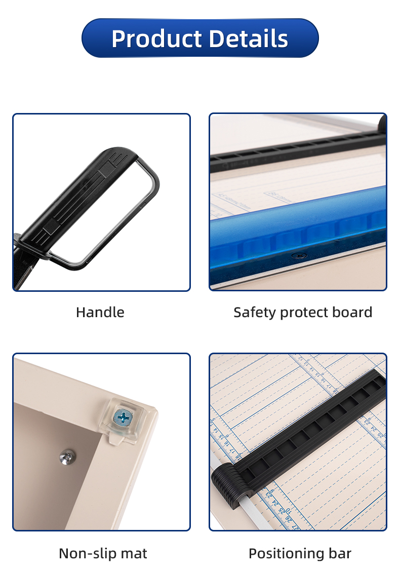G.W 25.55KG Heavy Duty Mini Desktop Paper Cutter A4 Manual Guillotine for Cutting Paper