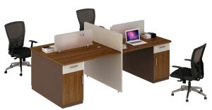 Quality modern melamine 4 seats office workstaion table furniture wholesale