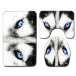 Waterproof Toilet Seat Cushion Bath Rug Set Fish Scale Leopard Print