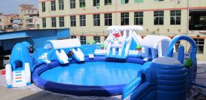 Quality Giant Inflatable Water Slide , Large PVC Material Inflatable Slide Wild Rapids wholesale