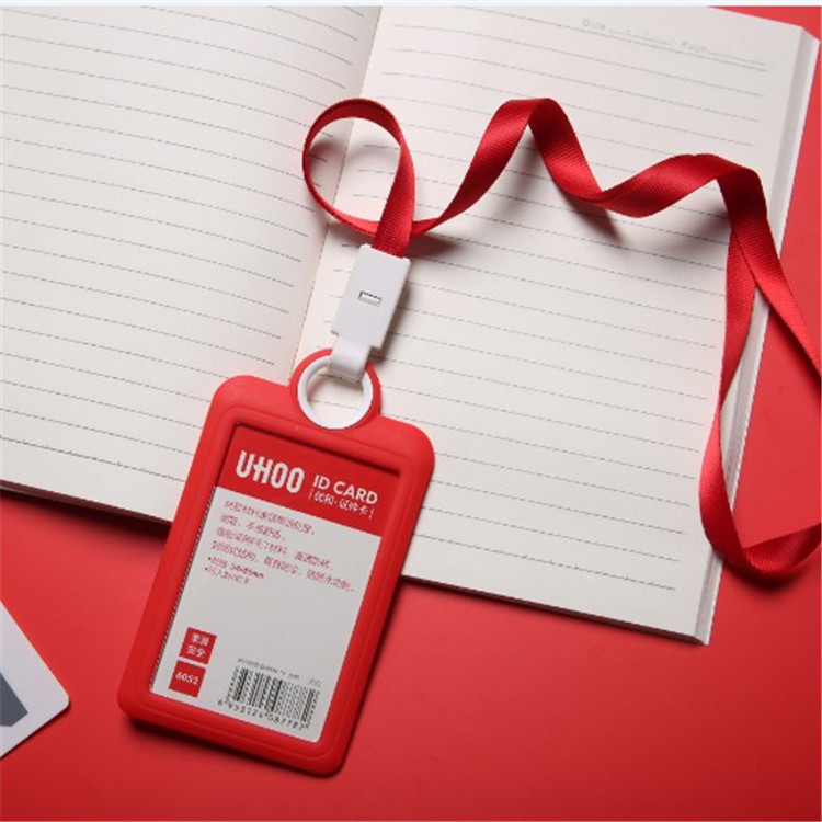 Hands-Free Convenience Customized ID Card Holder with Non-Toxic Soft Silicone Lanyard