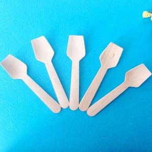 Quality Restaurants Spoon Fork Knife Mini Wood Spoons For Ice Cream Individual Packing wholesale