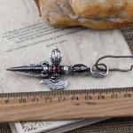 Men's Jewelry Vintage Sword 925 Silver Amulet Pendant Necklace (N046031W)