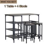 Tomile 5 Piece Bar Height Dining Set With 4 Backless Bar Stools