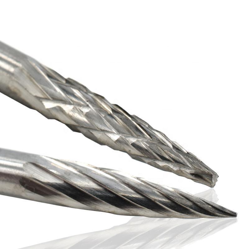 10 PCS 1/8&quot; Shank 1/4&quot; Head Length Double Cut 3X6mm Tungsten Carbide Rotary Burr Set