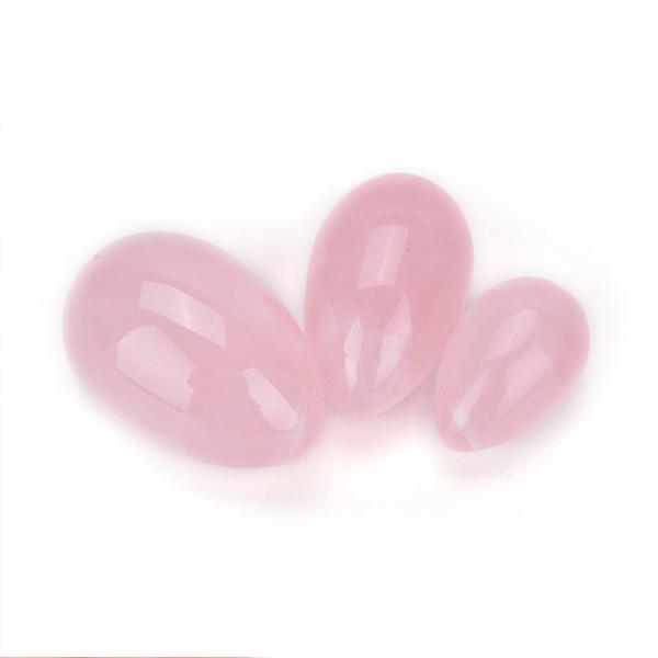 3pcs 3size Jade Egg Drilled Vaginal Tightening Body Massage Natural Rose Quartz