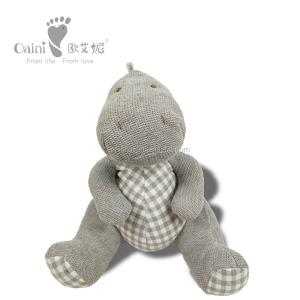 Quality ODM Soothing Stuffed Animal Embroidery Logo Grey Dinosaur Plush CE wholesale