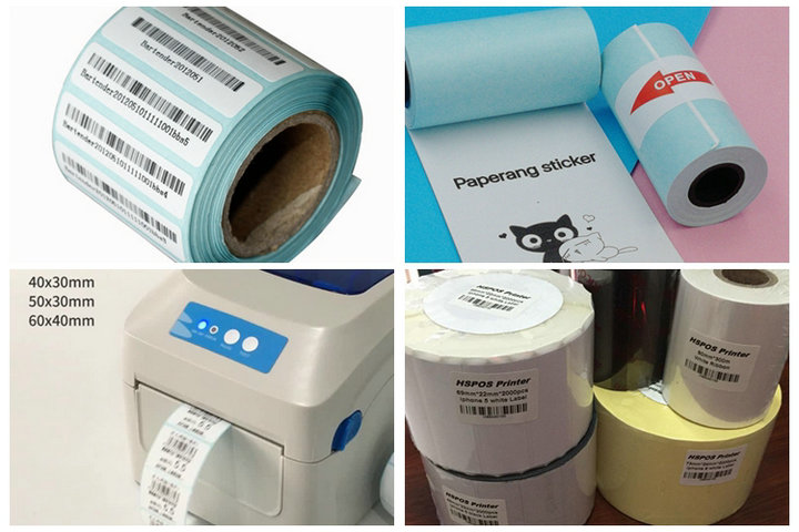 Waterproof White Color Thermal Self Adhesive Sticker Paper 21cm x 50m Custom