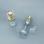 Gold Transparent Plastic Cosmetic Airless Pump Bottles Vacuum Packaging 30ML