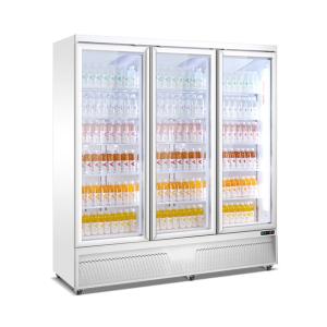 Quality Commercial Beverage Cooler 3 Doors Display Fridge Upright Glass Refrigerated Showcase wholesale