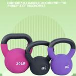 30LB Dark Blue Kettlebell Vinyl Coated Cast Iron For Dumbbell Weights Exercises