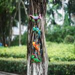 Unique Outdoor Metal Gecko Yard Art Decoration Easy Installation