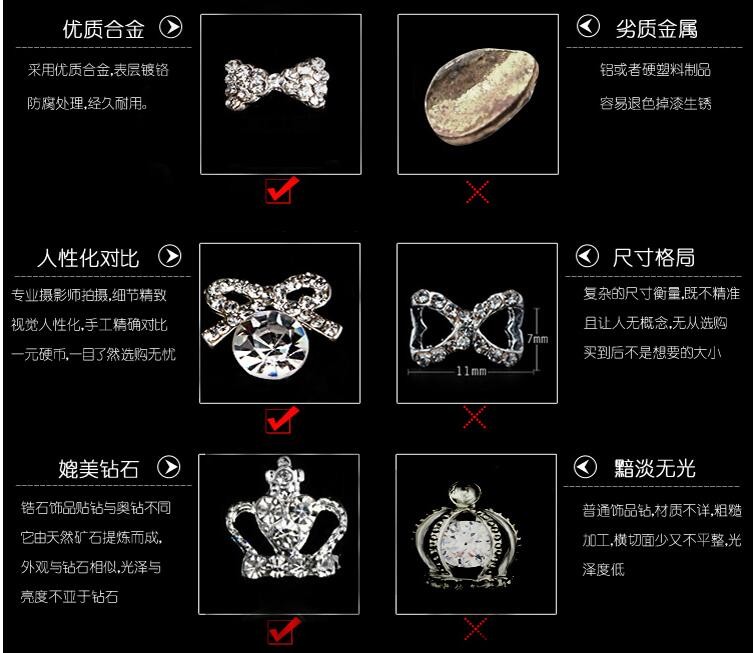 Hot NEW Wholesale Alloy Jewelry 3D Nail Art Jewelry Nail rhinestones Sticker Supplier Number ML1064-1083