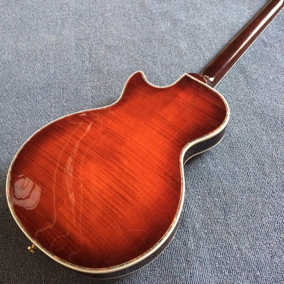 A new style of custom guitar, double F holes,Gold hardware,Flame Maple Top & Back