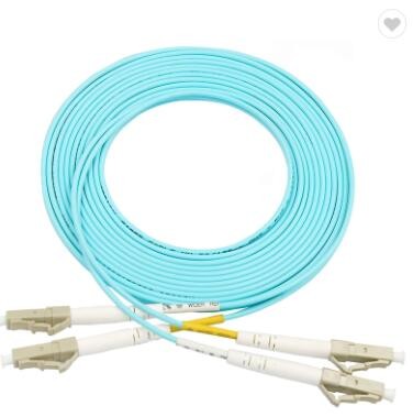 Aqua Multimode Fiber Patch Cord , LC LC Duplex Patch Cord OM3
