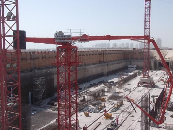 Static Concrete Placing Boom , Concrete Placement Boom 380V/50Hz 360 Degree
