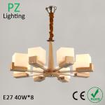 Modern wooden lamp 3/5/8 arms wooden pendant lighting fixture made in Zhongshan