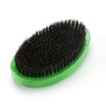 Medium Hard Boar Bristle 360 Wave Brush Bend Curve Green Hairbrush Custom Logo