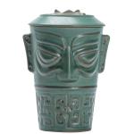 Customized Logo Acceptable End Sanxingdui Large Capacity Ceramic Mug with Lid