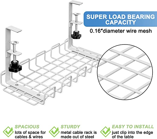Adjustable Under Desk Cable Management Tray For Interior Office Living Room Furniture