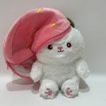 25CM 10" Pink& White Easter Plush Toy Bunny Rabbit Stuffed Animal in Strawberry