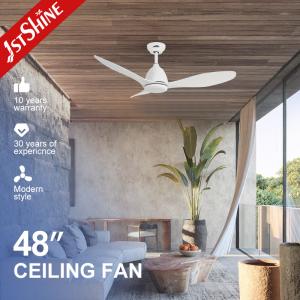 Quality 1stshine 48 Inch Ceiling Fan Without Light White 3 ABS Blades Remote Control No Light wholesale