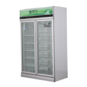 Quality Real Air-Cooled Beverage Display Cabinet Double Door Fresh-Keeping Cabinet wholesale