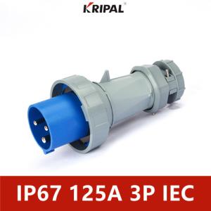Quality 125A IP67 220V 6H Single Phase Dustproof Industrial Plug Socket wholesale