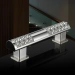 Stylish Stainless Steel Handrails with Crystal Accents for Glass Railings