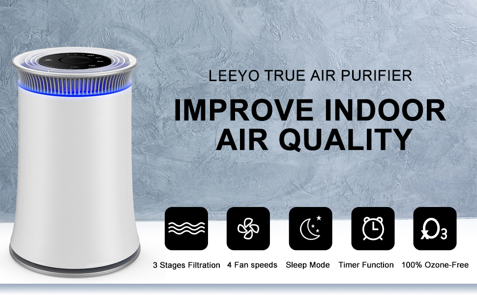 Germicidal UV Lamp Air Purifier Mute Smoke Removal Negative Ion Hepa Air Purifier