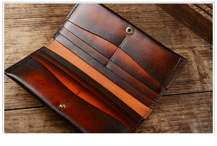 Anti-Theft Cowhide Japanese and Korean Trendy Long Wallet in First Layer Leather