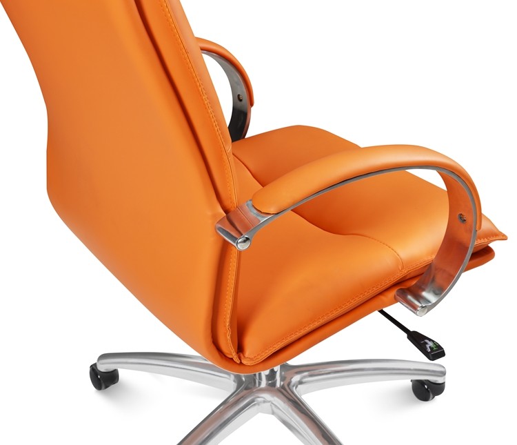 40HQ Ergonomic Leather Office Swivel Chairs Revolving Height Adjustment SGS